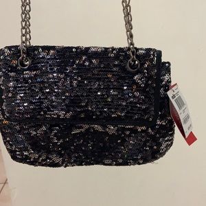 NWT Sparkly black evening bag.